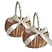 ASSR 2PCS Wedding Flower Girl Basket Set,Wicker Rattan Flower Basket with Handle,Petal Basket Candy Storage Basket ,Rattan Box Home Decoration,White,5.9x7.5 in(210209HT07-12#WSW98)