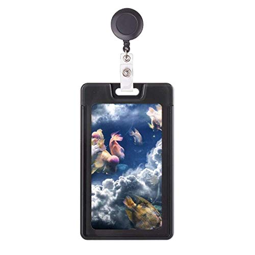 Porte-badge rétractable sciences de la nature et motif poissons marins