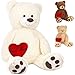 BRUBAKER Peluche Gigante XXL - Oso / Osito - 100 cm - Blanco - Corazón de Felpa 'Best Mum' Incluido