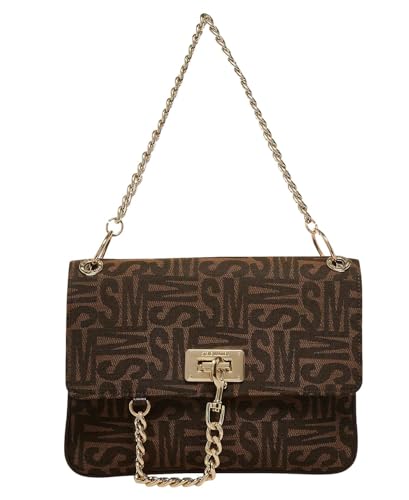 STEVE MADDEN BHEARST Signature Monogram SM Logo Printed Honey/Brown Faux