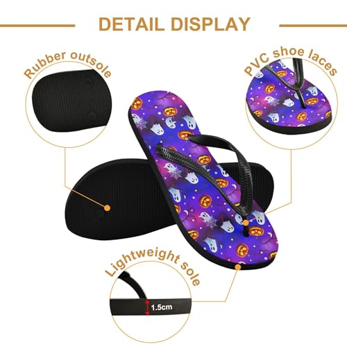 Burbuja Halloween Elements Flip Flops for Women Men, Soft Thong Sandals Rubber Slippers for Pool Beach Essentials3