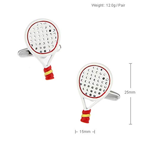 Mancuernillas KnBoB Hombre Raqueta Bádminton Plateadas miniatura 5