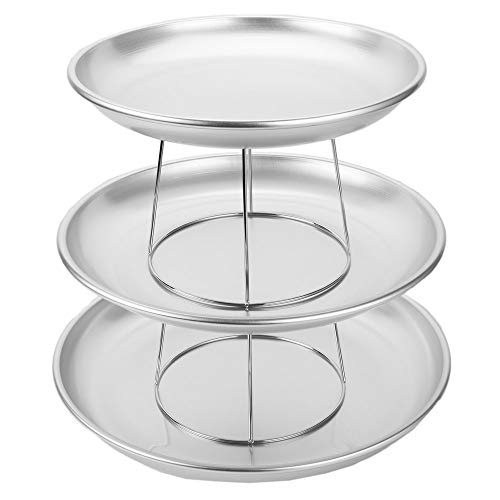 TableTop King 3-Tier Seafood Tower Set with Large Aluminum Trays and Stand