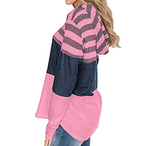 Pull à capuche pour femme rose S contre le froid style décontracté - 2