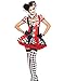 Leg Avenue Women's 3 Piece Harlequin Clown Suspender Dress with Ruffle Neck Piece And Hat