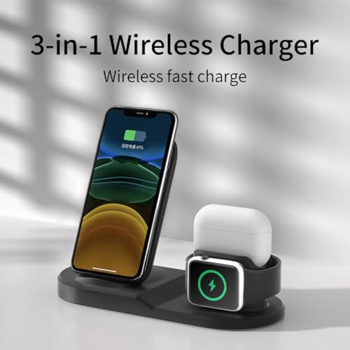 3 in 1 Charging Station Wireless Charger for iPhone 17 16 15 14 13 8-12, Apple Watch (Gen 1-8 ONLY), Charging Dock for Lightning Air. Pods by Anclados - Image 2