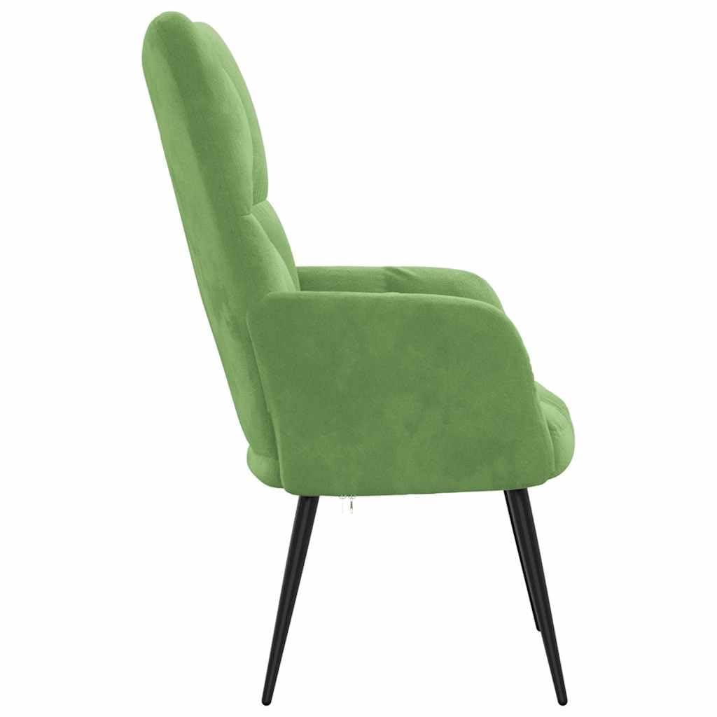 vidaXL Relaxsessel Fernsehsessel Polsterstuhl Polstersessel Relaxstuhl Sessel Stuhl Ohrensessel Loungesessel Armsessel Wohnzimmer Hellgrün Samt