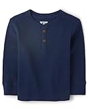The Children's Place Baby Toddler Boys Long Sleeve Thermal Henley Top, Tidal, 9-12 Months