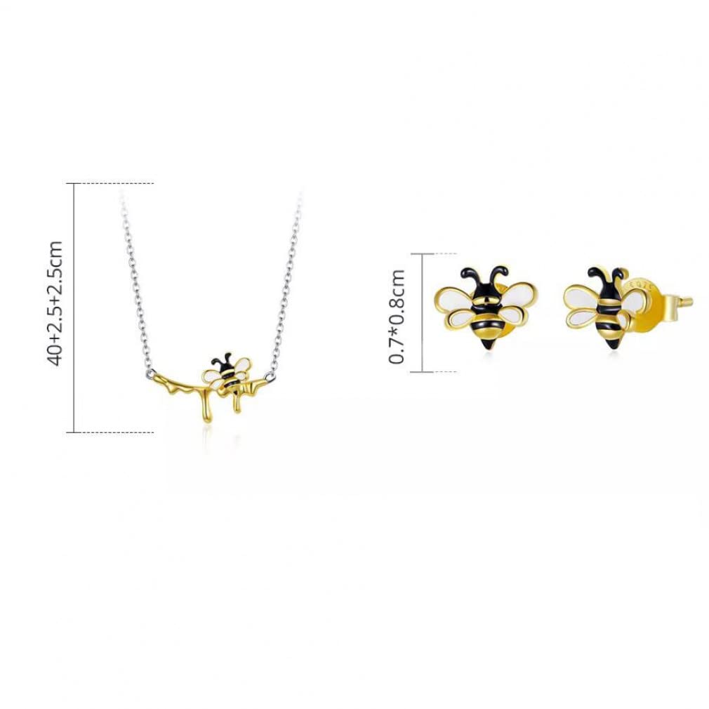 AoedeJ Orecchini A Perno In Argento 925 Con Zirconi - Ape E Girasole, Per Donna E Ragazza - 3