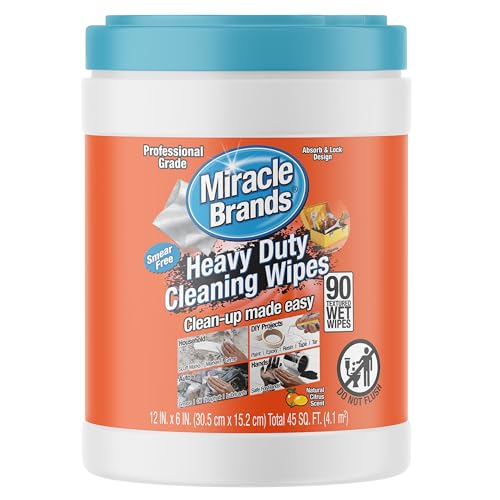 MiracleWipes for Heavy Duty Cleaning (90 Count) - All Purpose Cleaner, Kitchens, Bathrooms, Countertops, Hands, Indoors, Outdoors - Removes Grease, Grime, Crayon, Dirt & More