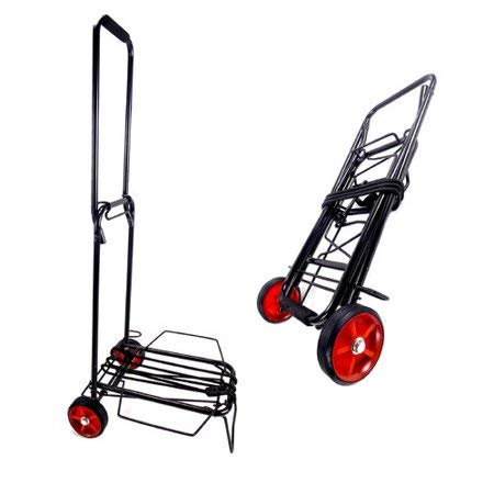 Isop Folding Light Hand Truck 2 Wheels - Luggage Trolley Shopping Cart | Portable Fold-Up Dolly Cart - Collapsible | 60 Lb, Black Elastic Incl. #TOP1
