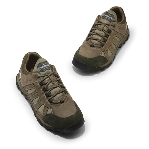 Image of Woodland Men Olive Green Casual Shoes