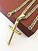 FZTN Jewelry Gold Cross Necklace for Men with Classic Miami Cuban link Curb Chain 18K Gold Plated Diamond Cut Stainless Steel Chain Necklace 20Inch