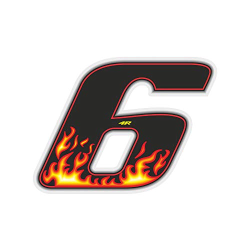 Image of Quattroerre Racing Number Flames Mini 6, 3 x 2.5 cm