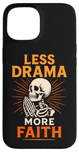 Less Drama More Faith �_�[�N �N���X�`���� �S�V�b�N �X�P���g�� �F�� �X�}�z�P�[�X iPhone 15 �p