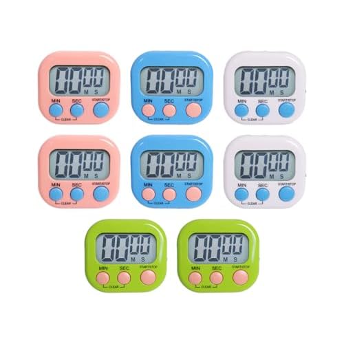8 Pièces Coloré Minuteur de Cuisine Magnetique avec 4 Couleurs,Chronometre Minuteur Magnétique,Chronometre avec Grand Écran LCD,Mini Cuisine Timer pour Kitchen Cuisson,Douche,Sport,Gymnase