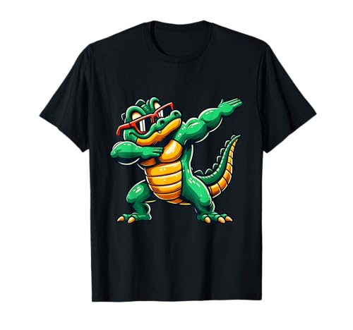 Dabbing Crocodile With Sunglasses Alligator Animal Dab Dance T-Shirt