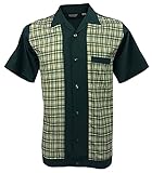 Rockabilly Fashions - Camisa de bolos para hombre, estilo retro, estilo retro, con botones en...