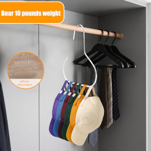 BOXOB 4 Stück Haken-Kleiderbügel für Baseballkappen, Hut-Organizer Baseballkappen Kleiderbügel Schränke für Mützen Schals Kleidung Gürtel Krawatten Geldbörsen (4 Farben)