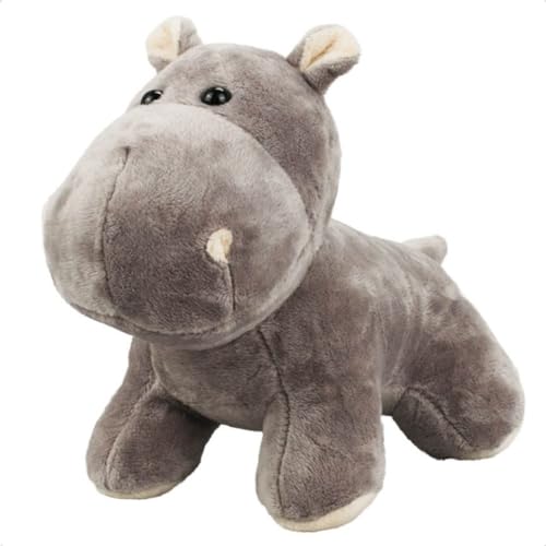 Boneco de Pelúcia Hipopótamo Cor Cinza 19cm Antialérgico Decoração Presente Infantil