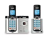 VTech DS6621-2 DECT 6.0 Expandable Cordless Phone with Bluetooth Connect to Cell and Answering System, Silver/Black with 2 Handsets (Renewed)
