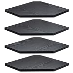 Corner Shelf Wall Mount, Floating Corner Shelves, Set of 4 Corner Wall Shelf Organizer, Rustic Wood Wall Storage Display Shelves for Living Room Bedroom Bathroom Kitchen, Classic Black