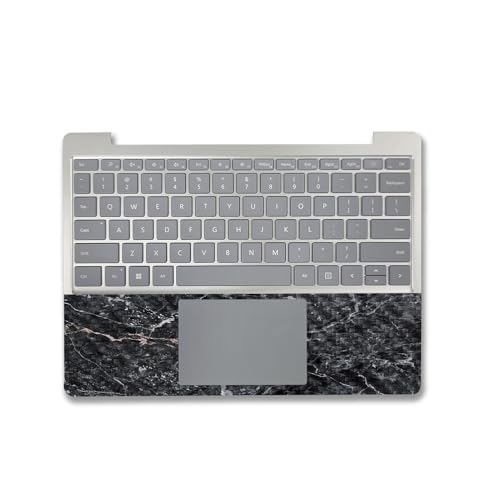 Image of MightySkins Carbon Fiber Skin Compatible with Microsoft Surface Laptop Go 3 (2023) Full Wrap Kit - Onyx Marble | Protective, Durable Textured Carbon Fiber Finish | Made in The USA