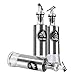 Oil Dispenser Bottle Glass Vinegar Cruet set with Stainless Steel Rack - Lestaven 11oz Sauce Pourer Dispensing (Funnel included)(3 Packs)