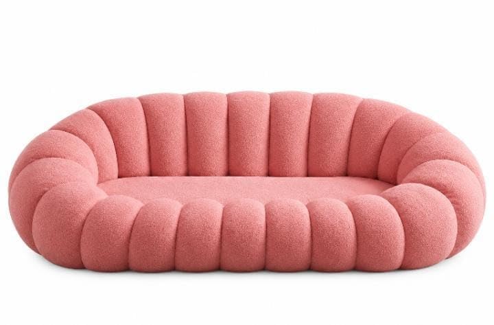 Image of CRAFTCITY 2 Seater Pumpkin Sofa /Loveseat with Accent Pillows |Living Room Couch