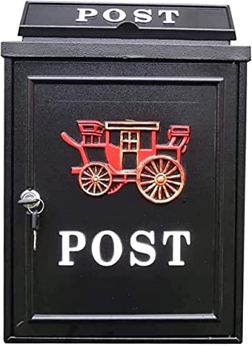 PLMNBQWE Buzón de Pared Buzón de sugerencias Buzón con Cerradura para Llaves Buzón de donaciones Buzón de decoración de jardín Buzón de Cartas Postales Buzón de Pared Retro para Exteriores