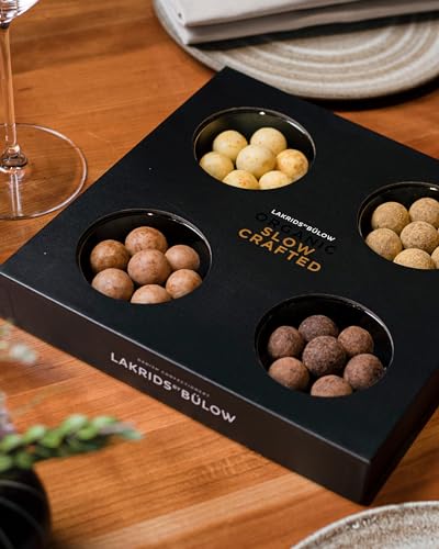 LAKRIDS BY BÜLOW - Organic Slow Crafted Selection Box - 6.2 OZ - Gift Box with Chocolate Coated Gourmet Licorice Produced in Denmark