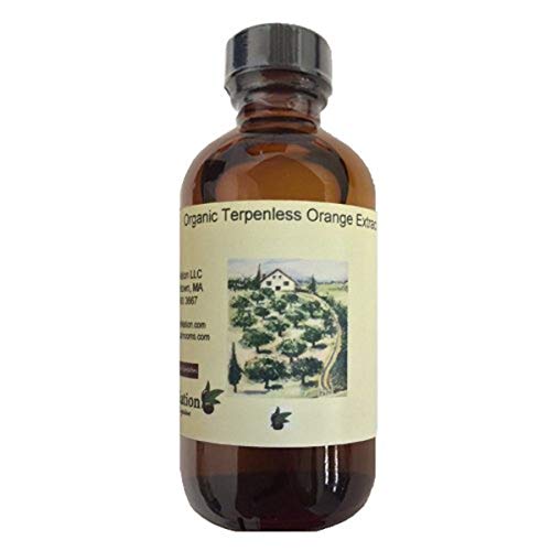 OliveNation Organic Terpeneless Orange Extract for Baking, Citrus Flavor for Cakes, Cookies, Icing, Filling, PG Free, Non-GMO, Gluten Free, Kosher, Vegan - 8 ounces