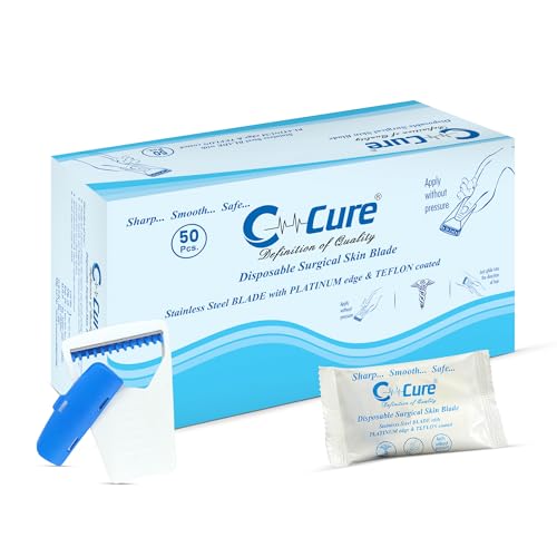 Disposable Surgical Skin Blade Pack of 50 | Disposable Razor for Safe Body Hair Removal | Surgical Skin and Body Razor For Men & Women | Smooth | Sharp | Safe