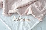 Personalized Baby Blanket White Rose Gold Minky Baby Blanket - Newborn Girl gift, Baby Shower Gift -...