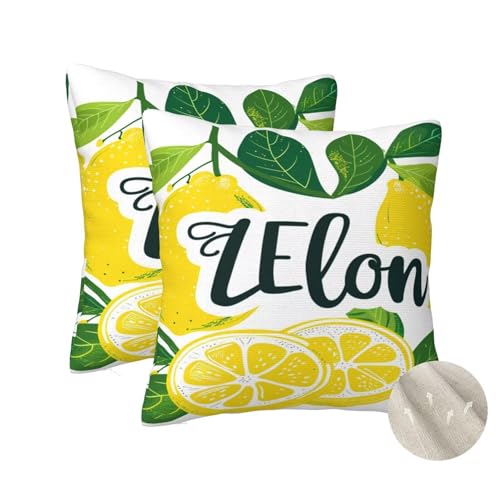 Housse de coussin 60x60 cm le citron lot de 2 pour canapé - 2