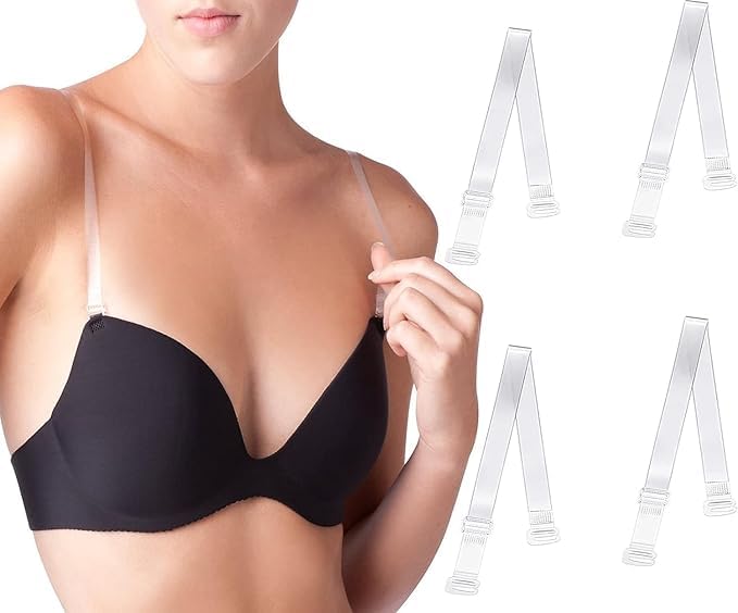 elrinza Clear Bra Strap Non-Slip Adjustable Bra Strap Soft Transparent Shoulder Strap for Women. (4 Pair)-picture-50