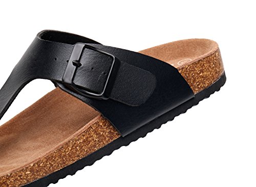 Image of WTW Men's Slides Sandals Cork Footbed Shoes Adjustable Strap Summer Beach Comfort Sandals for Men