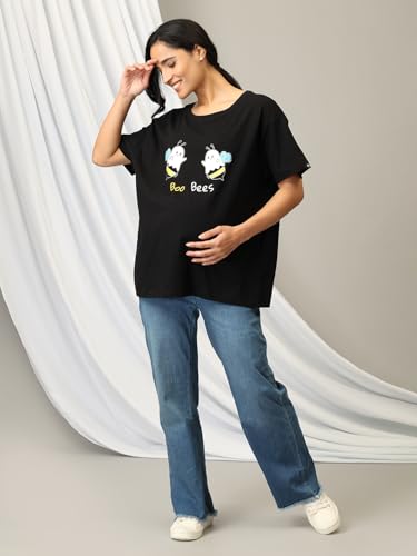 Image of The Mom Store Mom T-Shirt | Cotton | Pre and Post Pregnancy | Quirky Statements | Comfortable | Oversized