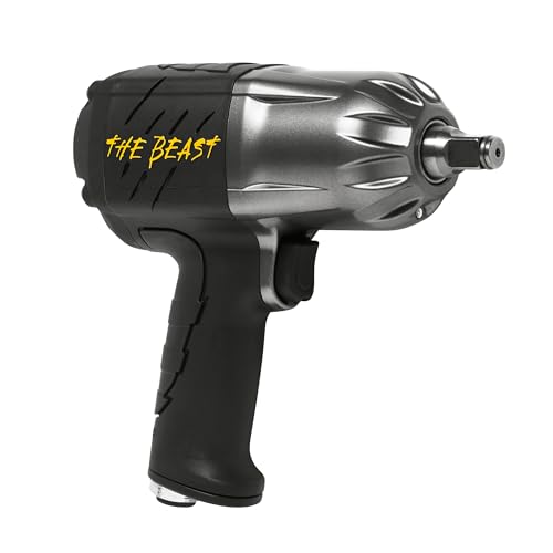Rodcraft RC2277 Druckluft Schlagschrauber "Beast" - Vierkantabtrieb 1/2 Zoll, max. Lösemoment 1950 Nm, 8200 U/min, optimal für Kfz-Werkstätten und Räderwechsel, Schwarz-silber