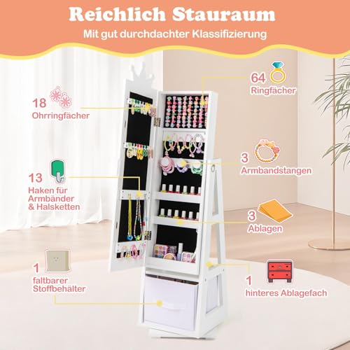 Armario para joyas infantil con espejo de maquillaje FANTASK para solucionar el desorden de cuarto 6