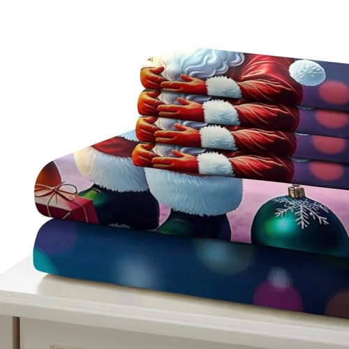 Housse de couette Père Noël microfibre 3D parure lit 3pcs - 7