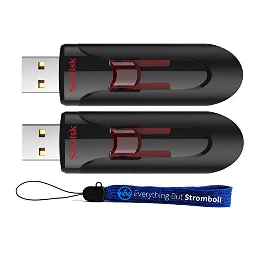 SanDisk 64GB Glide 3.0 CZ600 (2 Pack) 64G USB Flash Drive Flash Drive Jump Drive Pen Drive High Performance - with (1) Everything But Stromboli (tm) Lanyard