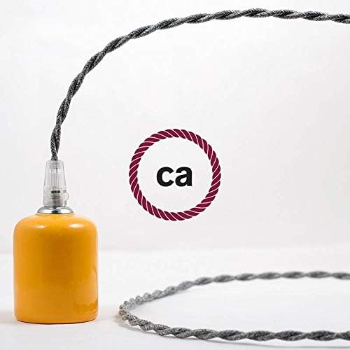 creative cables Gray Linen Covered Twisted Electric Cable 2x18 AWG - TN02-164ft, 2 x 18 AWG