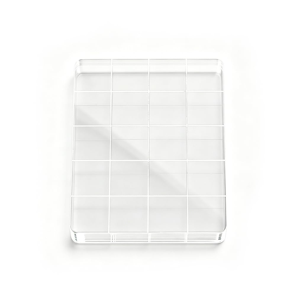 PANGBOER Transparent Acrylic Stamp Positioning Block for Silicone Stamps, Paper, Journaling and Card Making Projects Clear Acrylic Stamp Block Transparent Positioning Tool Stamping Alignment Paper