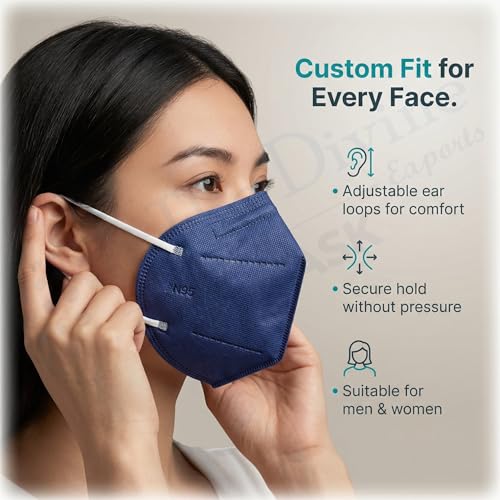 Image of Reusable & Washable Face Mask - Breathable Foldable Non-Woven Fabric Mask with Adjustable Ear Loops for Everyday Use, Comfortable Unisex Fit