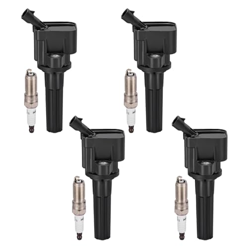 Image of 4-Pack UF497 Ignition Coils & 5019 Spark Plugs Kit Compatible with Chevrolet Colorado 2007-2012, Compatible with GMC Canyon 2007-2012, 2.9L L4 - Replaces 12612369 12629472 & more