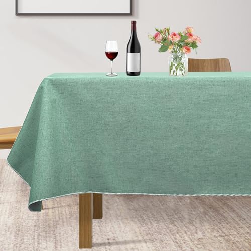 Nappe rectangulaire vert kaki 120x170 cm imperméable pour table de repas