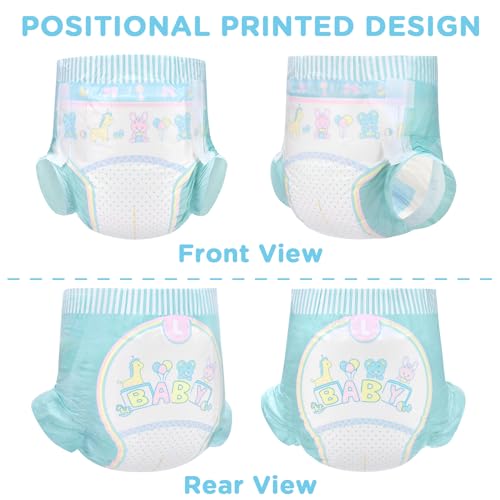 Image of Littleforbig Adjustable Hook-and-Loop Fastener Closure Adult Printed Diaper 2 Pieces - Baby Parade (Large 36 inch-48 inch)