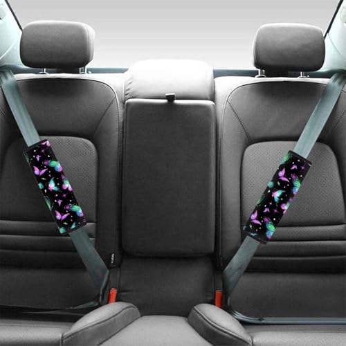 Image of AFPANQZ Butterflies Seat Belt Cover for Women Adults 2 Packs Comfortable Driving Shoulder Protectors Car Safety Seatbelt Pads Soft Comfort Cushion Car Seats Accessories Decor
