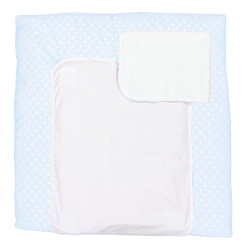 TupTam Wickelauflage inkl. 2 Frotteebezüge, Farbe: Punkte Blau, Größe: 76 x 76 cm